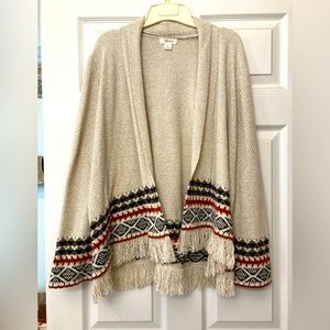 🌵Style & Co Southwestern fringed cardigan size M